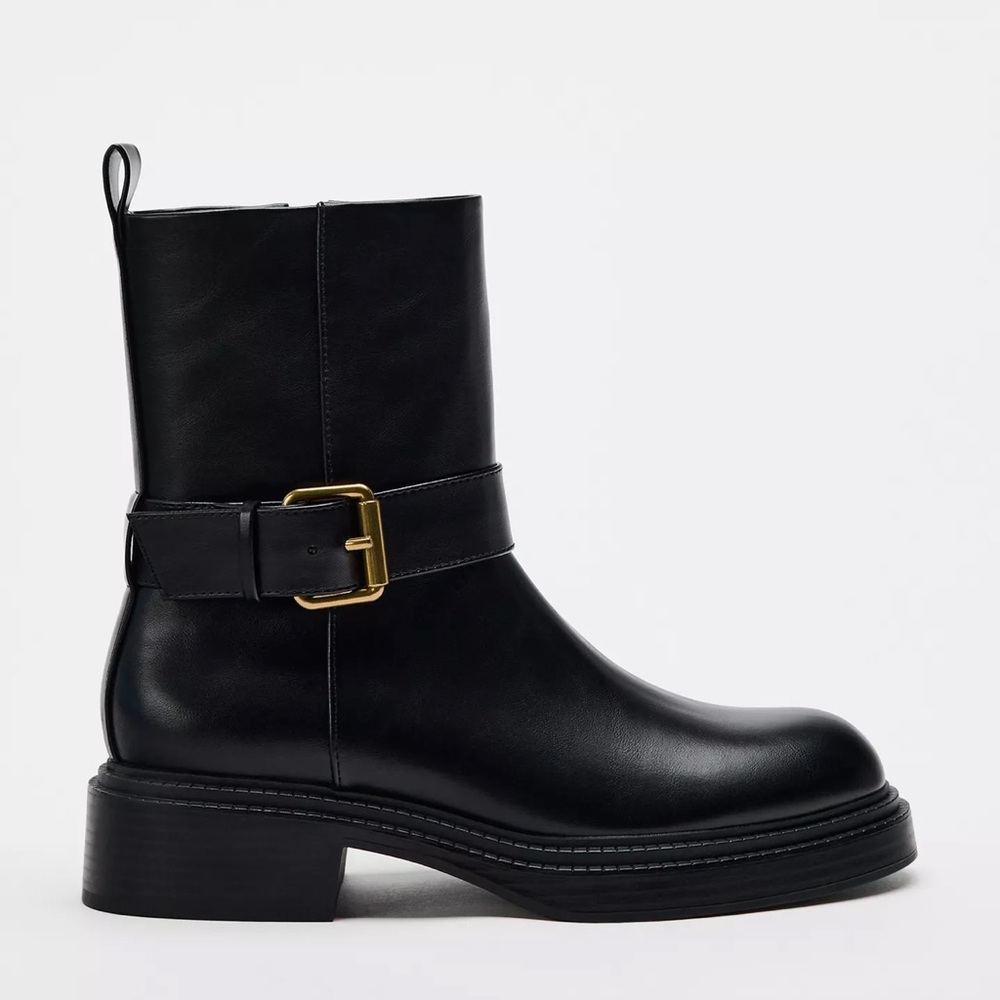 Black Leather Ankle Boots